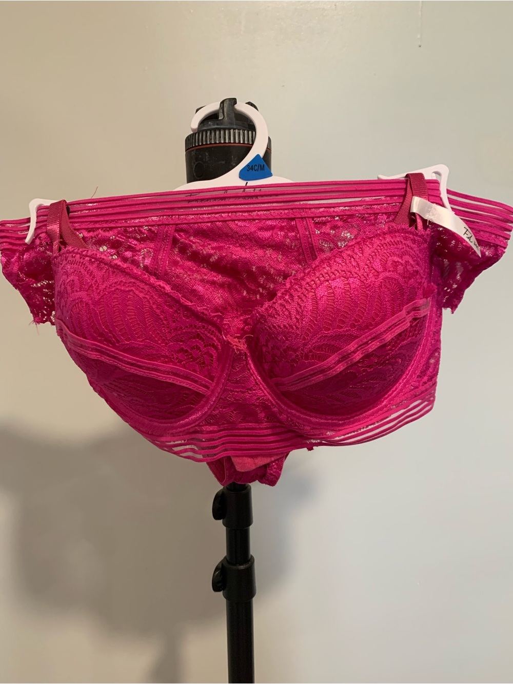 French Affair Fuchsia Lace Balconette Bra set - BB181